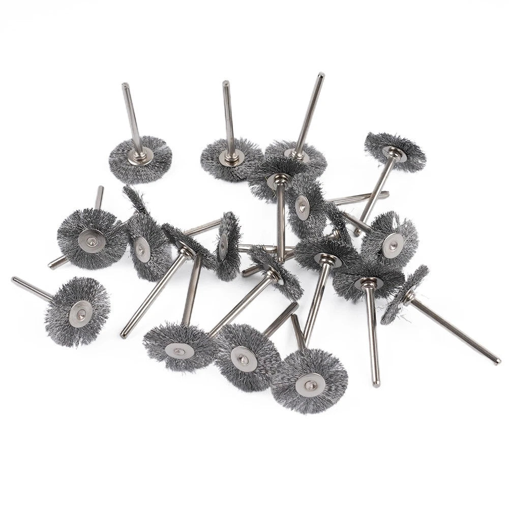 25mm Wire Wheel Polish Brushes for Rotary Grinder (Set of 20)