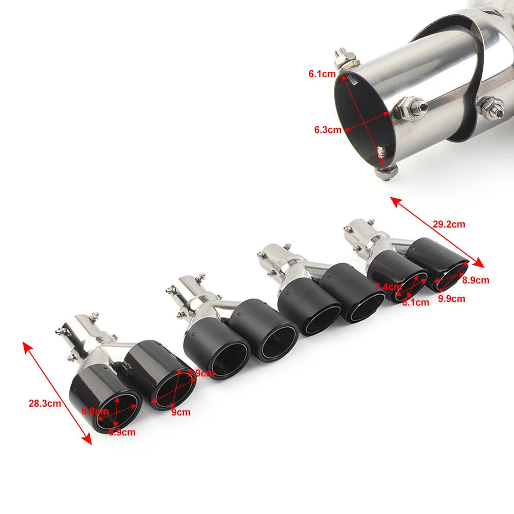 Y Shape Double Exit Exhaust Muffler Tip Nozzle for Universal Fit