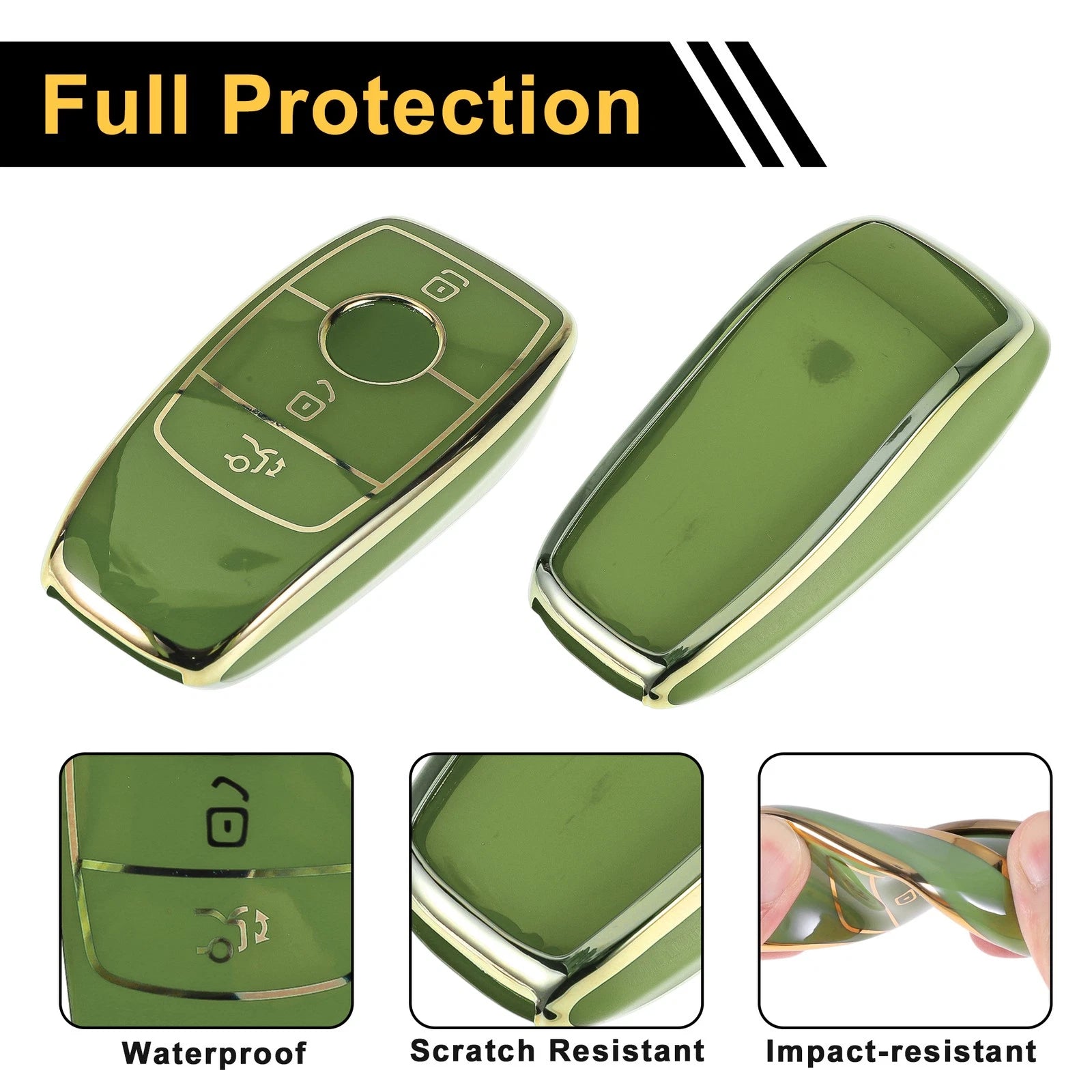 TPU Car Key Case for Mercedes Benz E Class (3 Buttons)