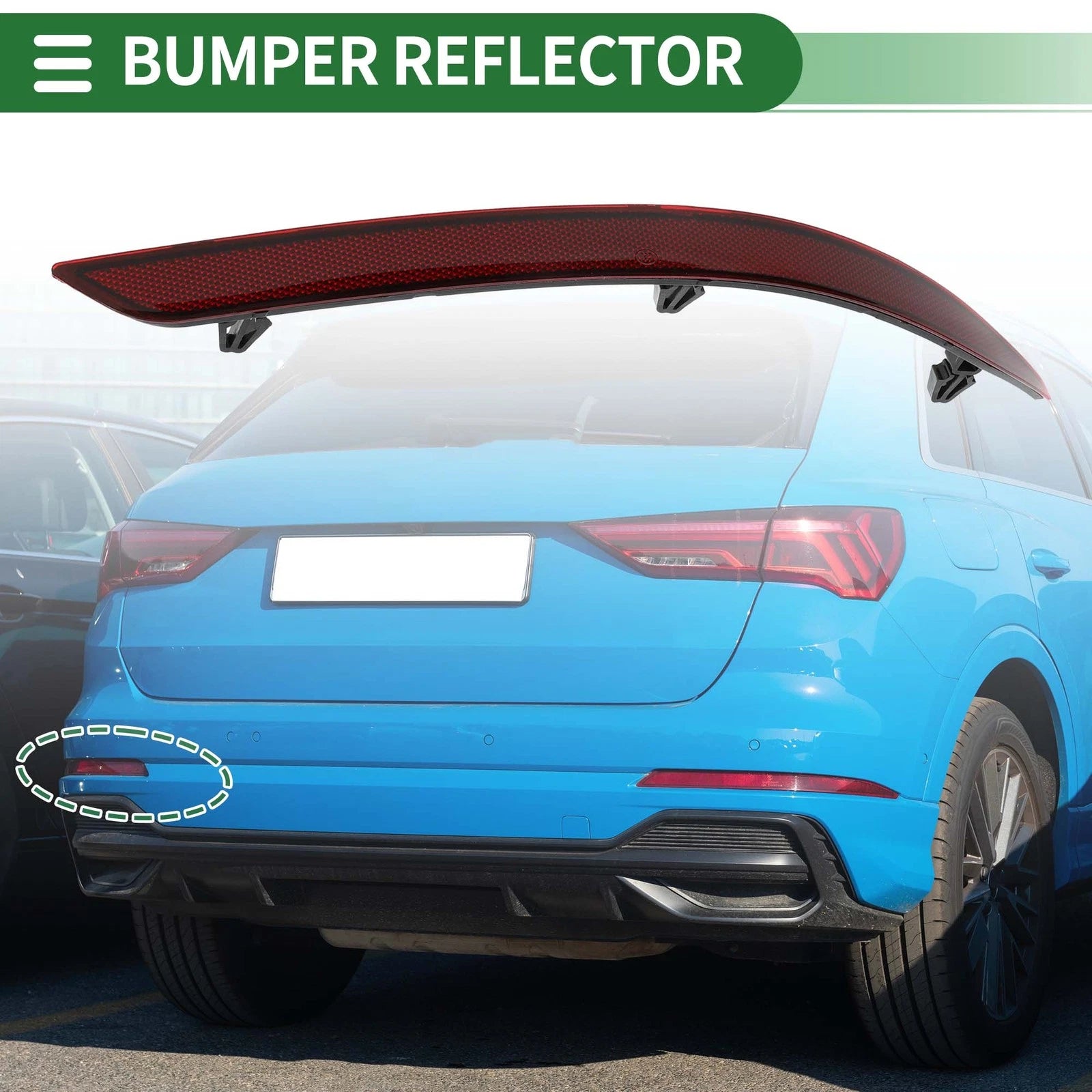 Bumper Reflector Replacement for Audi Q3 F3 (2018–2022) Rear Left Red