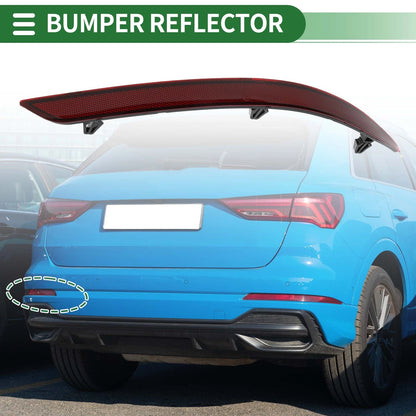 Bumper Reflector Replacement for Audi Q3 F3 (2018–2022) Rear Left Red