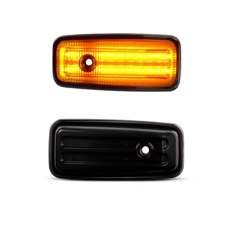 2X Smoke Lens Full LED Amber Front Side Marker Lights for Benz G-Class (1986–2002)
