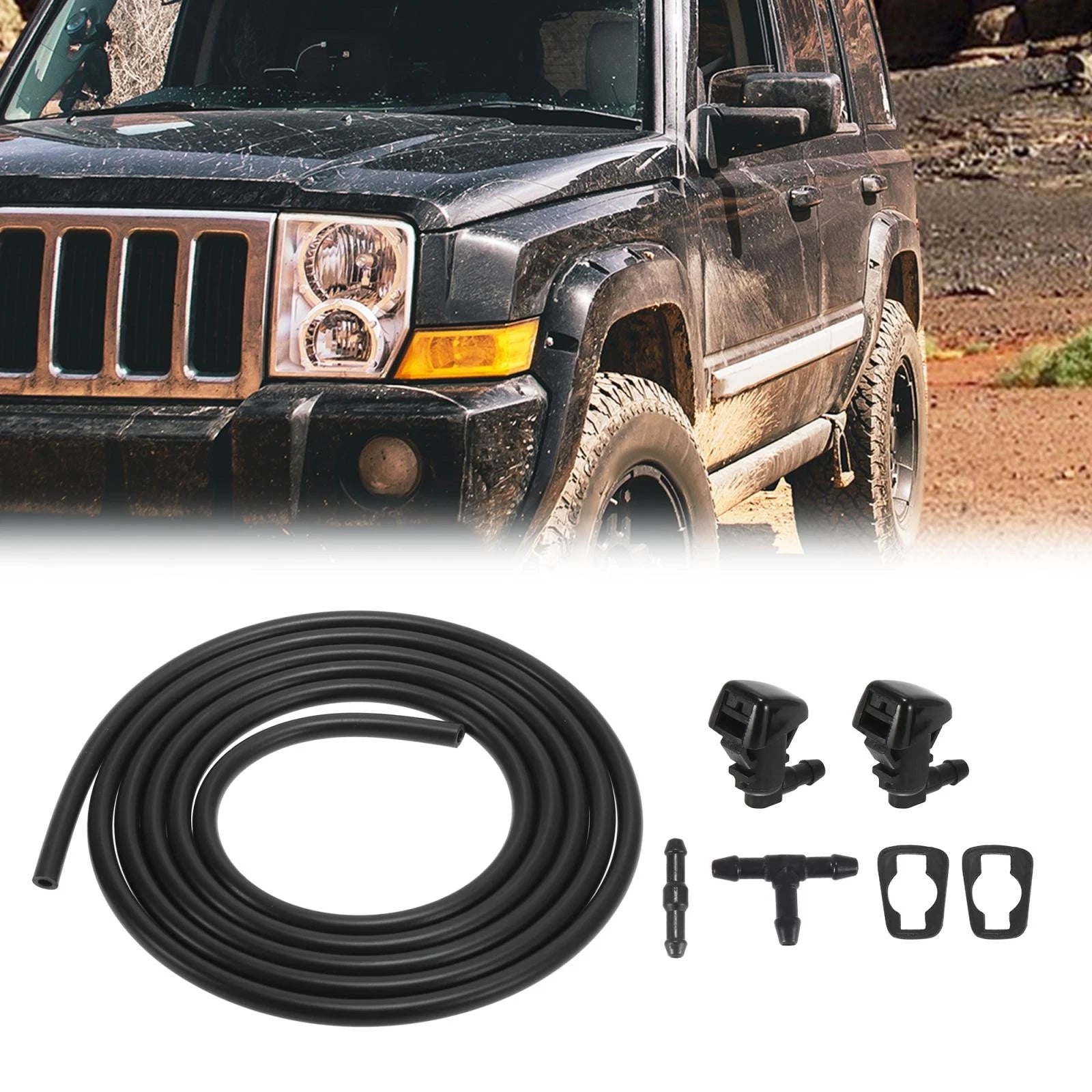 Front Windshield Washer Nozzles Kit for Jeep Commander (2006–2010)