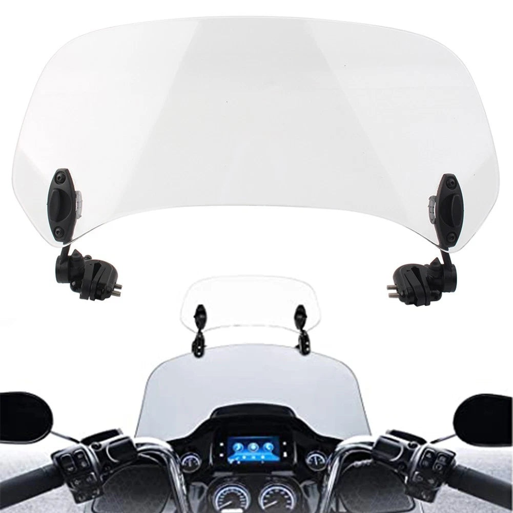 Adjustable Clip On Windshield Extension Spoiler Wind Deflector Clear