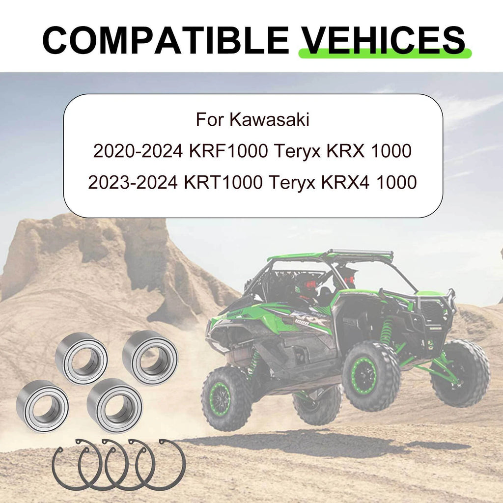 4Pcs Wheel Bearing + Circlip for Kawasaki Teryx KRX 1000 (2020–2024)