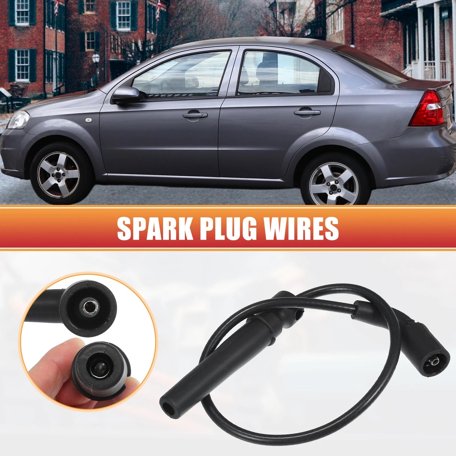 4PC Ignition Coil Spark Plug Wire Set for Chevrolet Aveo Aveo5 (2012–2018)