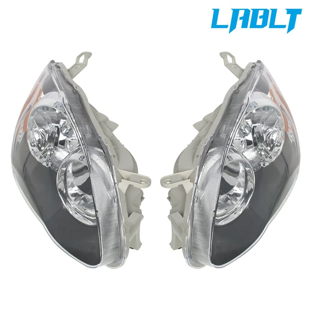 2X Halogen Headlights for Toyota Corolla (2003–2008) - Black
