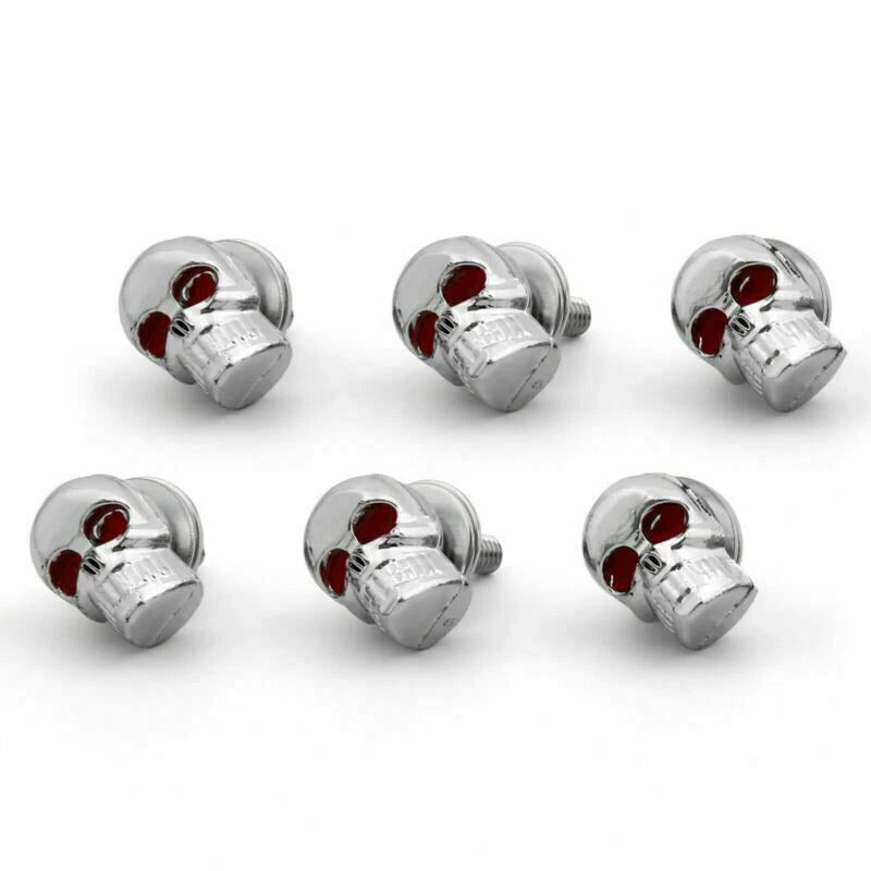 6x Chrome Skull License Plate Frame Screw Bolt T9 for Universal Motorcycle