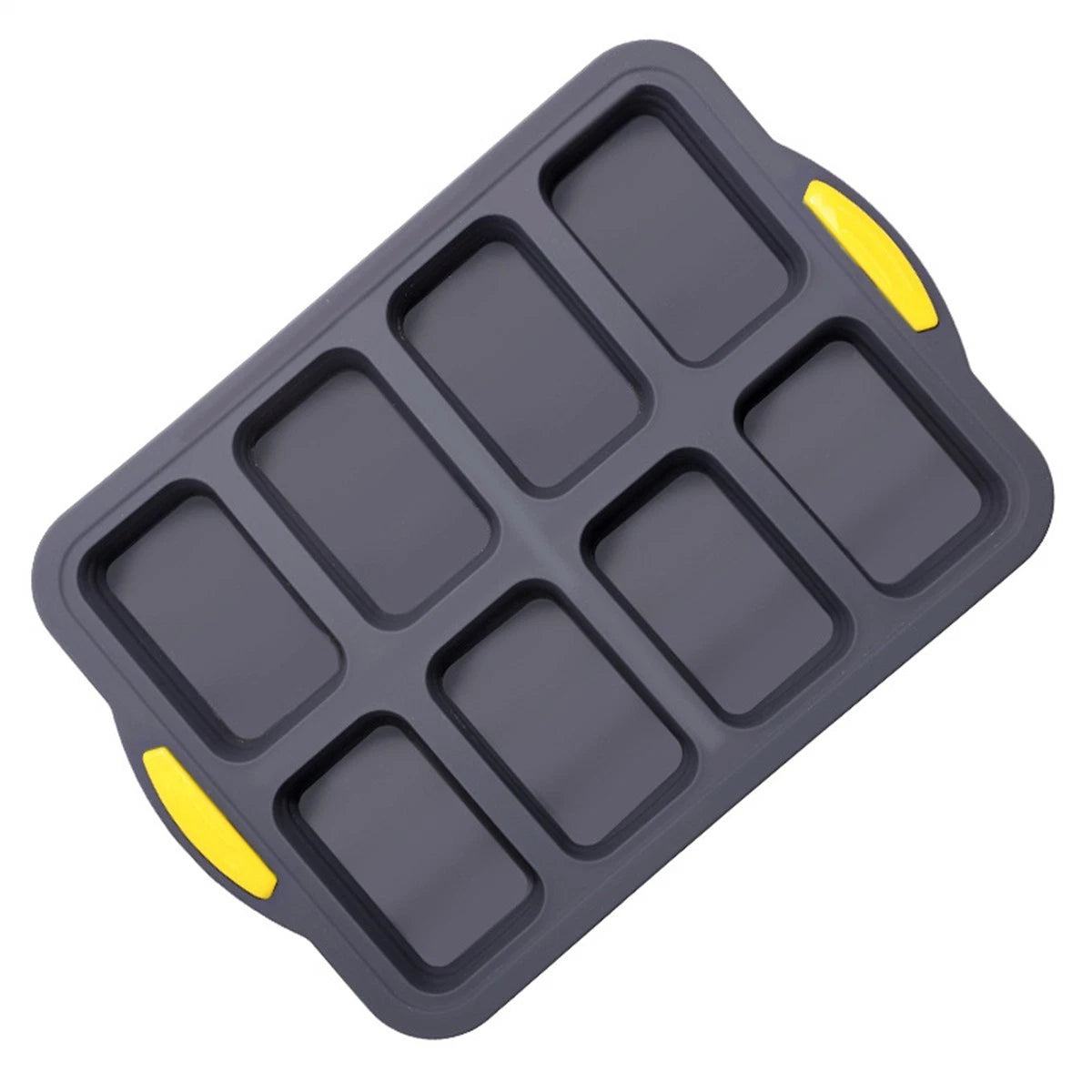 8 Cavities Silicone Loaf Pan with Nonstick Metal Frame for Brownies