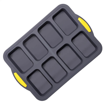 8 Cavities Silicone Loaf Pan with Nonstick Metal Frame for Brownies
