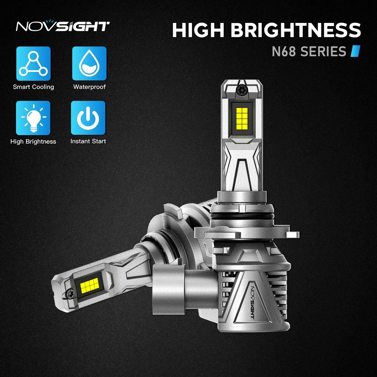 2X NOVSIGHT 9005 9006 LED Headlight Kit Combo Bulb 6500K for High Low Beam