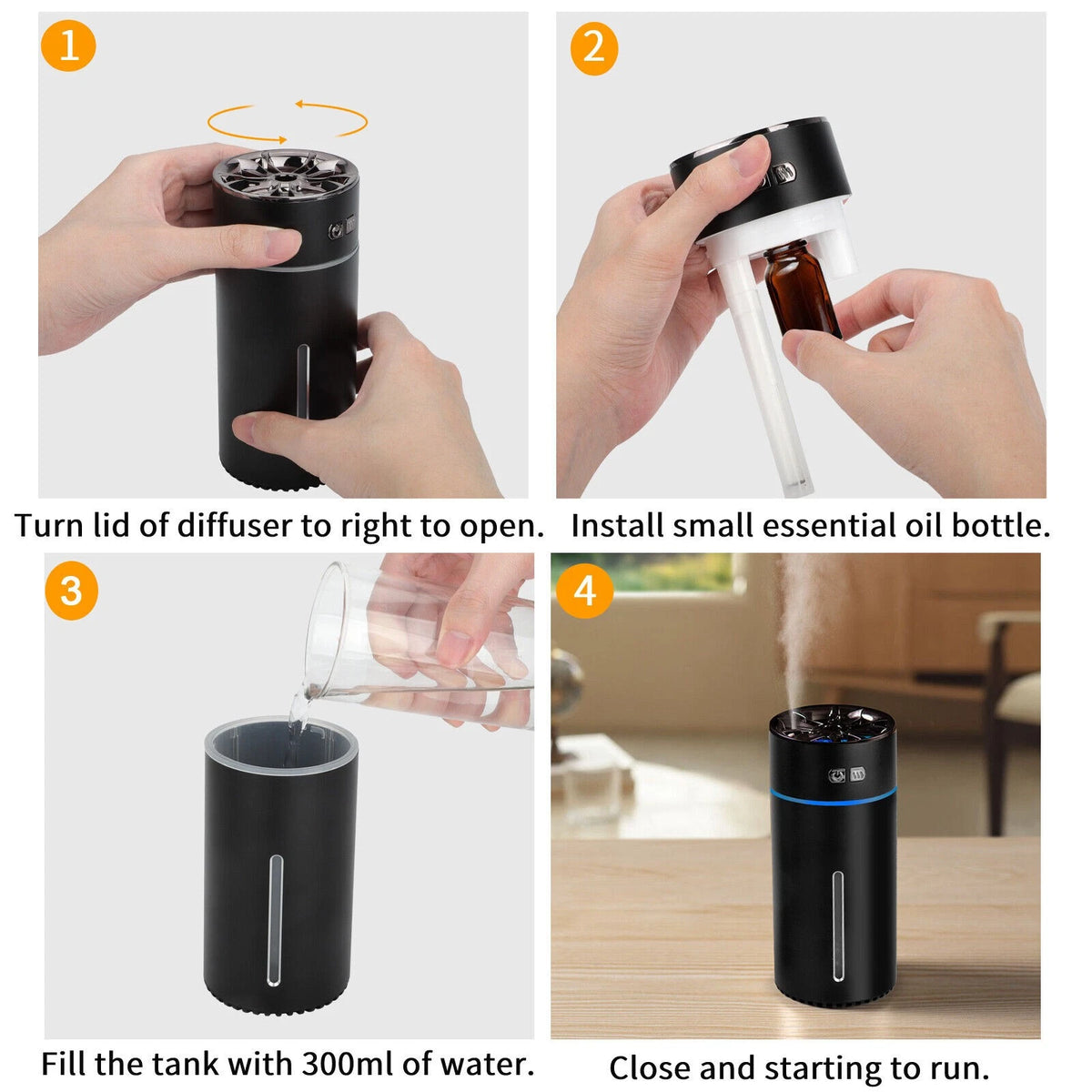 Essential Oil Diffuser for Aromatherapy (300ml)