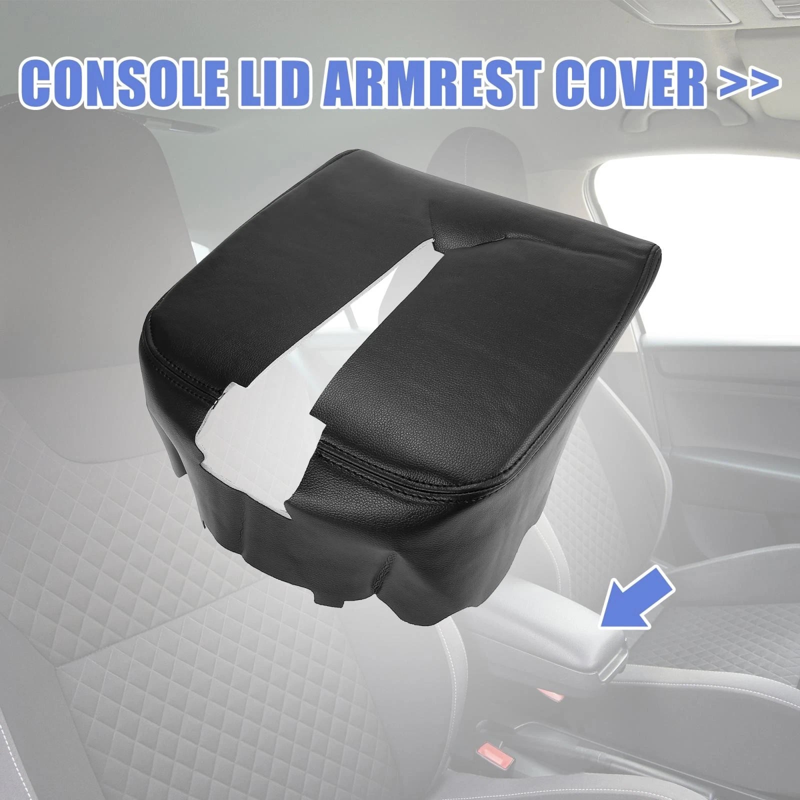 Center Console Lid Armrest Cover Black for Chevrolet Silverado 3500 (2007)