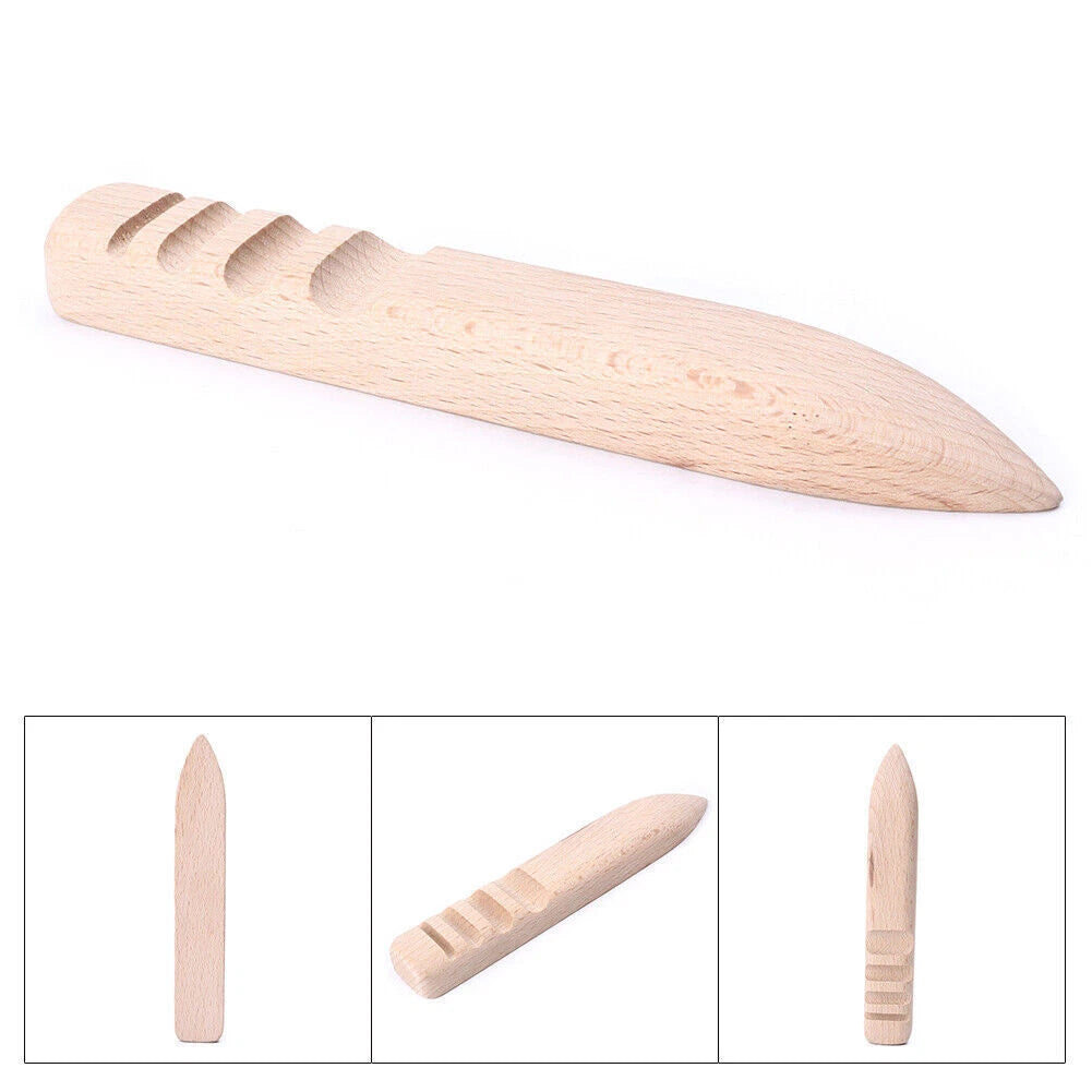 Flat Shape Wood Edge Slicker for Leather Craft DIY Tool