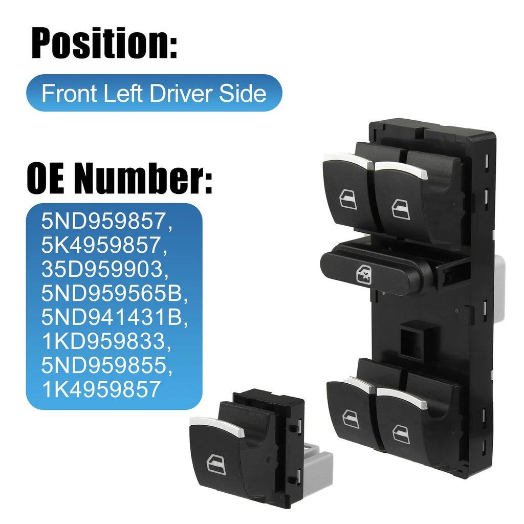 5ND959857 Car Master Power Window Switch for Volkswagen CC (2013–2017)