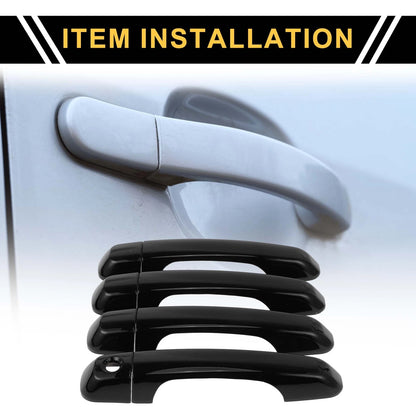 Set of 4 Exterior Door Handle Covers for Toyota 4Runner (2010–2019) Black