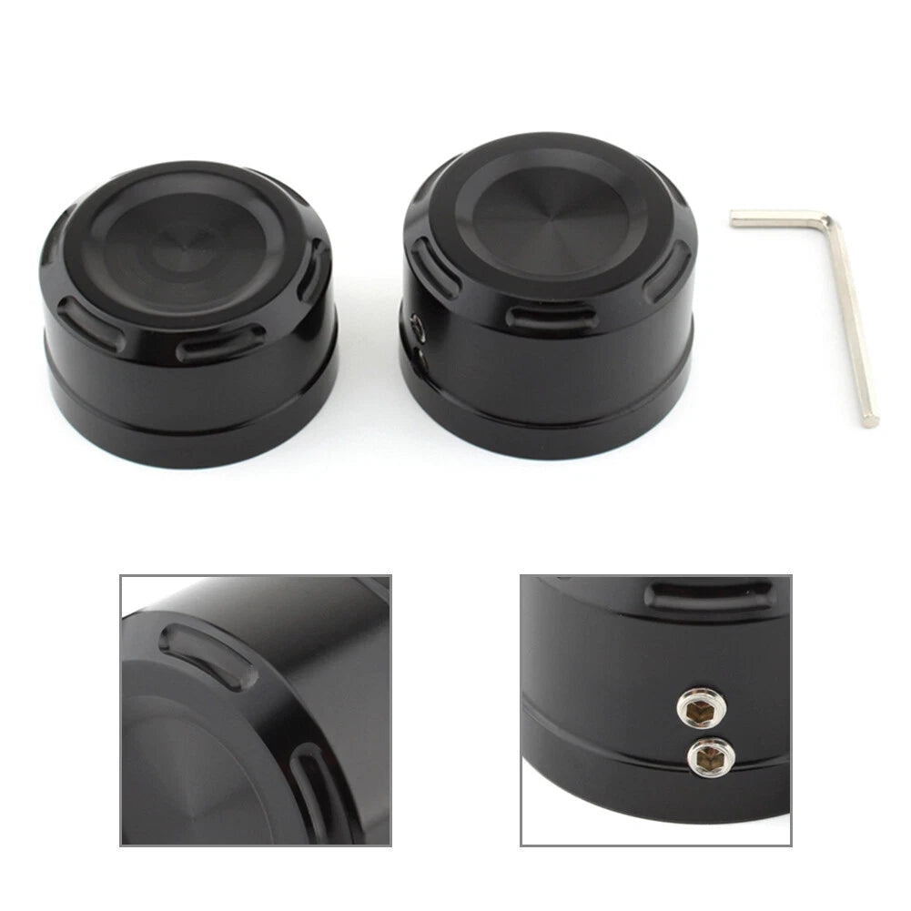 1 Pair Black Rear Axle Bolt Nut Cap Cover for Harley Softail (2018–2023)