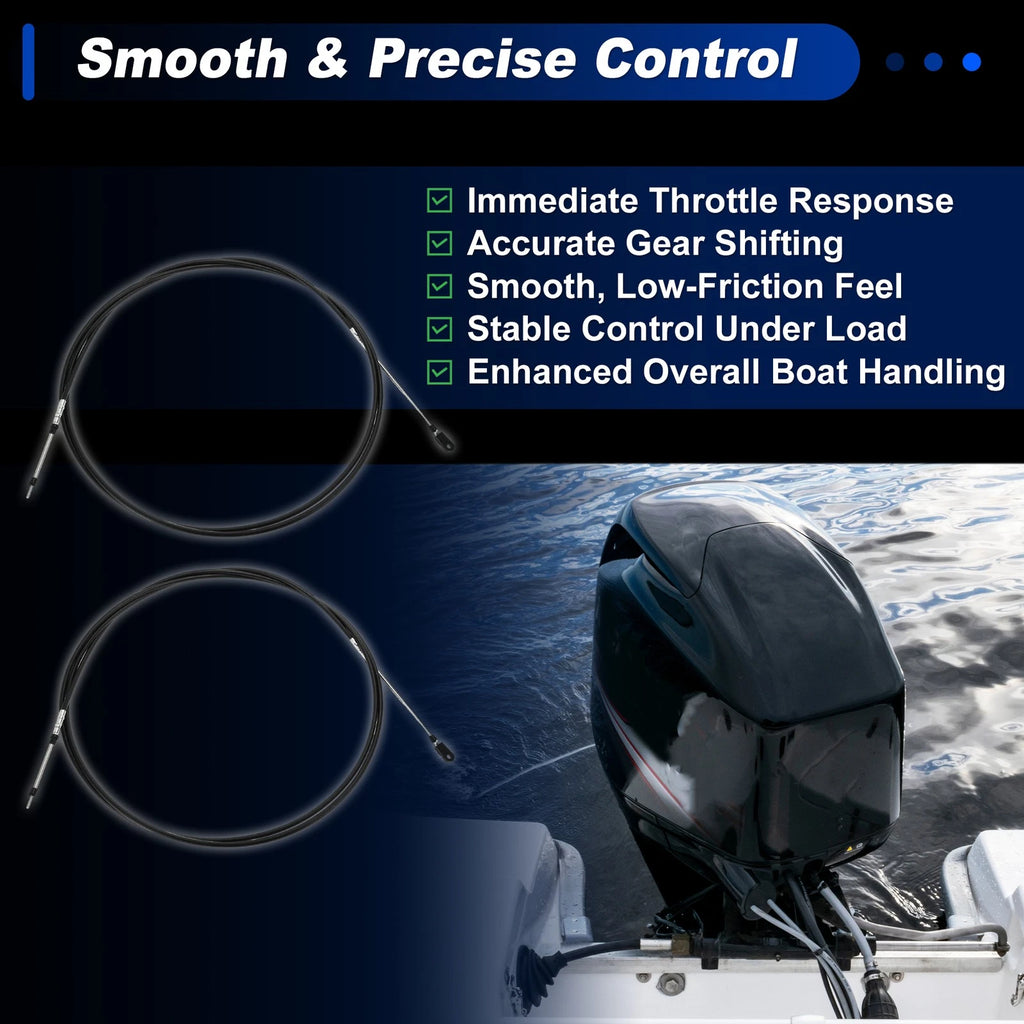 2 pcs Throttle Shift Control Cable for Yamaha Boat (15 ft)