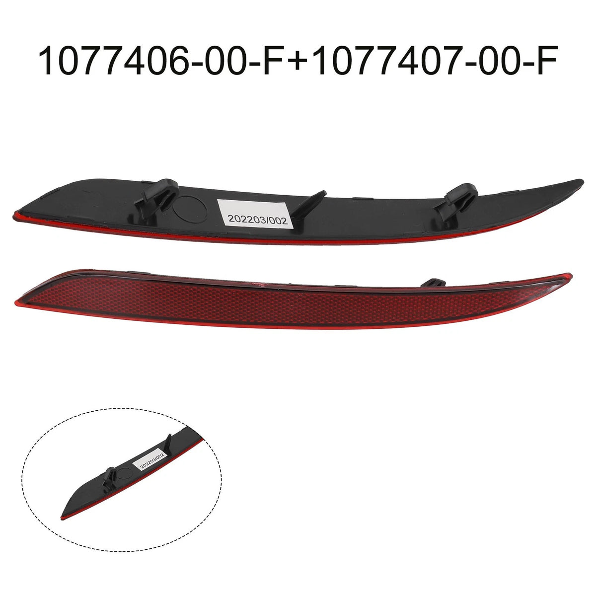 Rear Bumper Reflector Light Pair for Tesla Model 3 (2017–2023) 107740700F