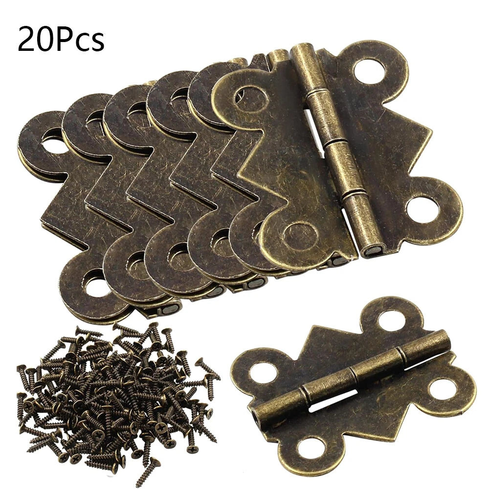 20Pcs Mini Butterfly Hinges for Dollhouse Jewelry Box Cabinet Door (2025mm)