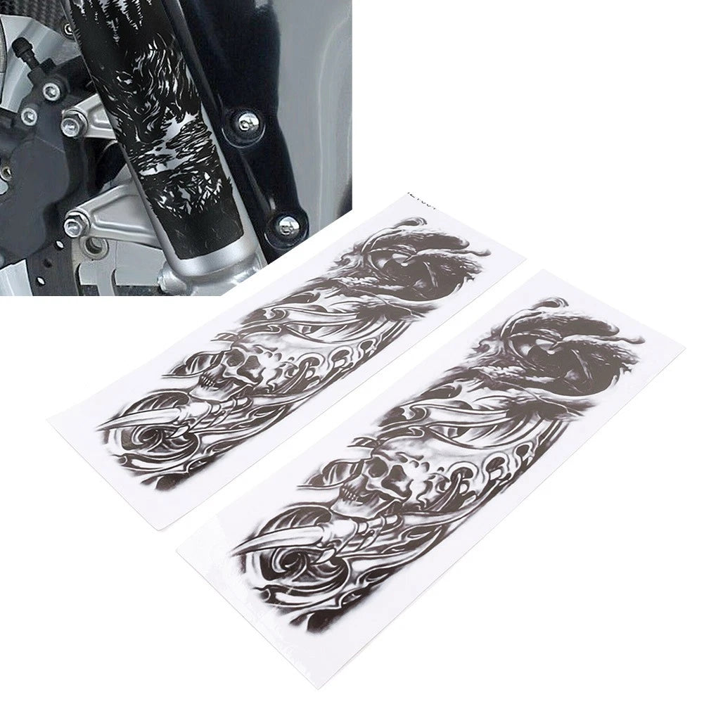 Custom Front Fork Skull Sticker Medallion for Harley Yamaha