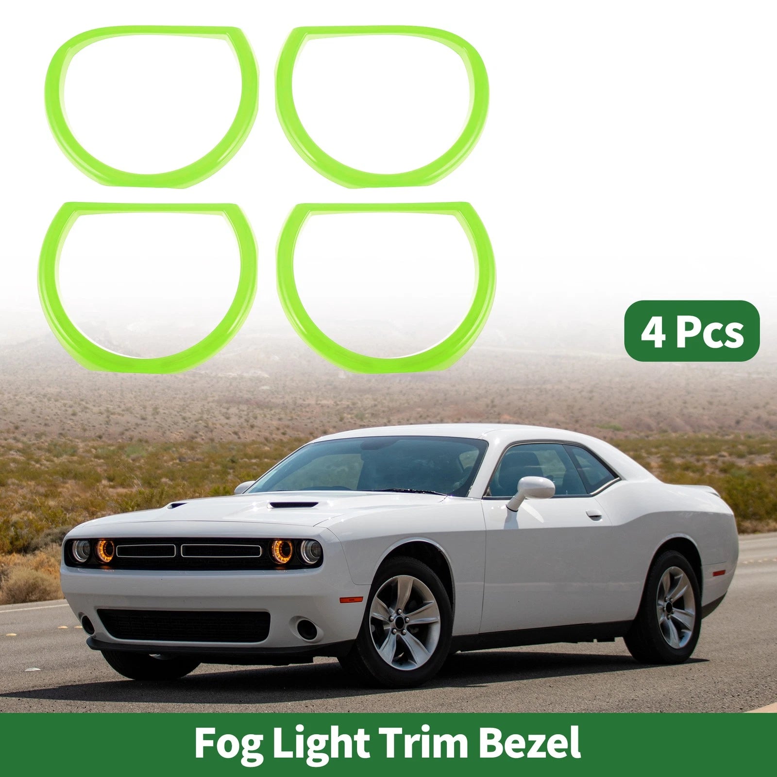 4 Pcs Headlight Trim Bezel Replacement for Dodge Challenger (2015–2024)