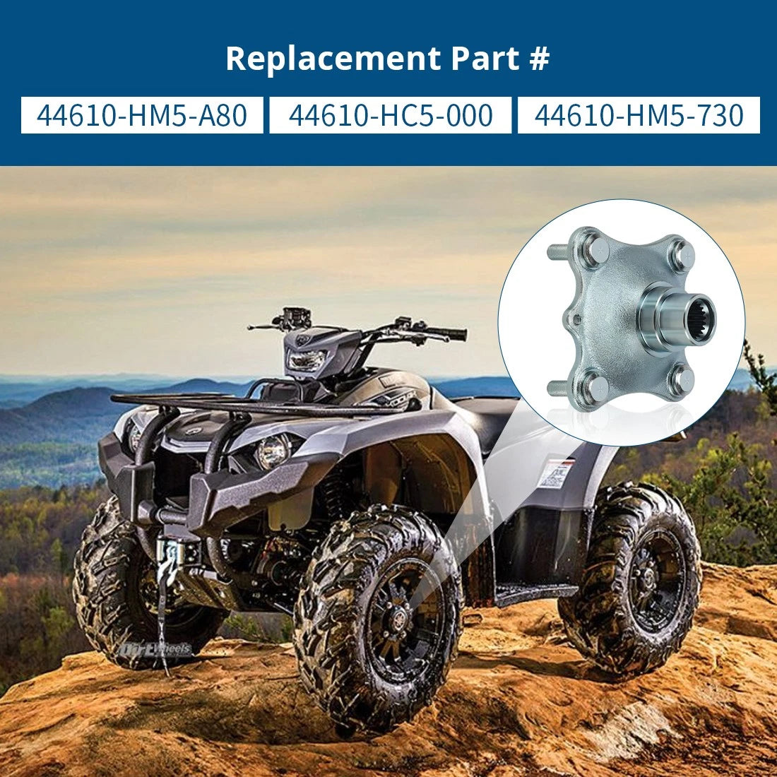 Front Wheel Hub for Honda TRX350FE TRX350FM Rancher 350 (2000–2006) #44610-HM5-A80