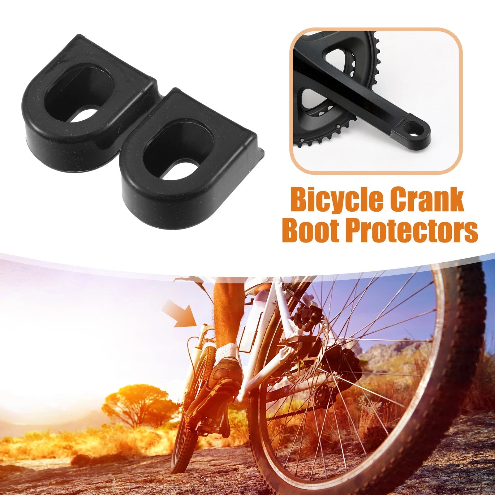 2pcs Bicycle Crank Boot Protector Silicone Replacement for Bike Cycling (—)