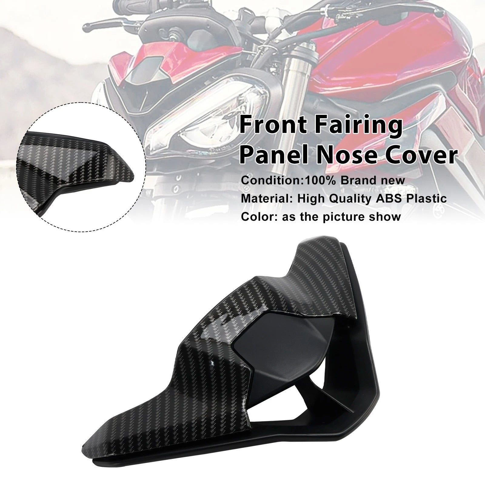 Front Fairing Panel Nose Cover for Street Triple 765 R/RS (2023–2025) Carbon