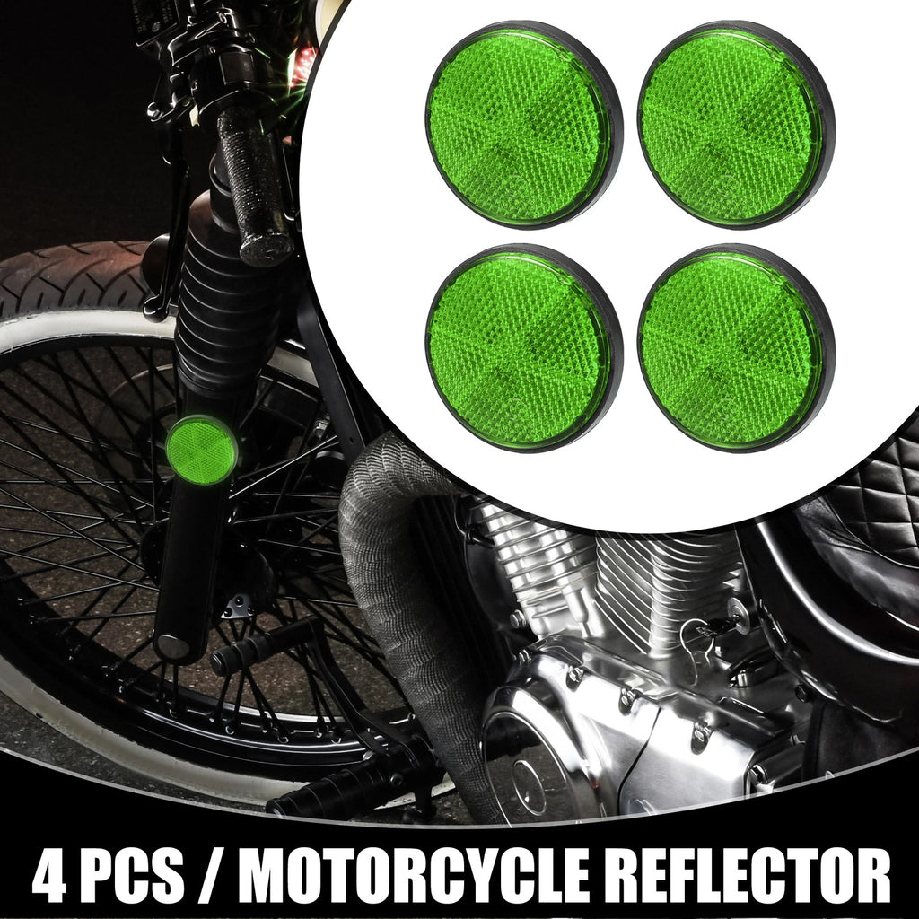 4PCS Universal Round Motorcycle Bike Reflectors 2.2in Green for Universal (2000–2025)