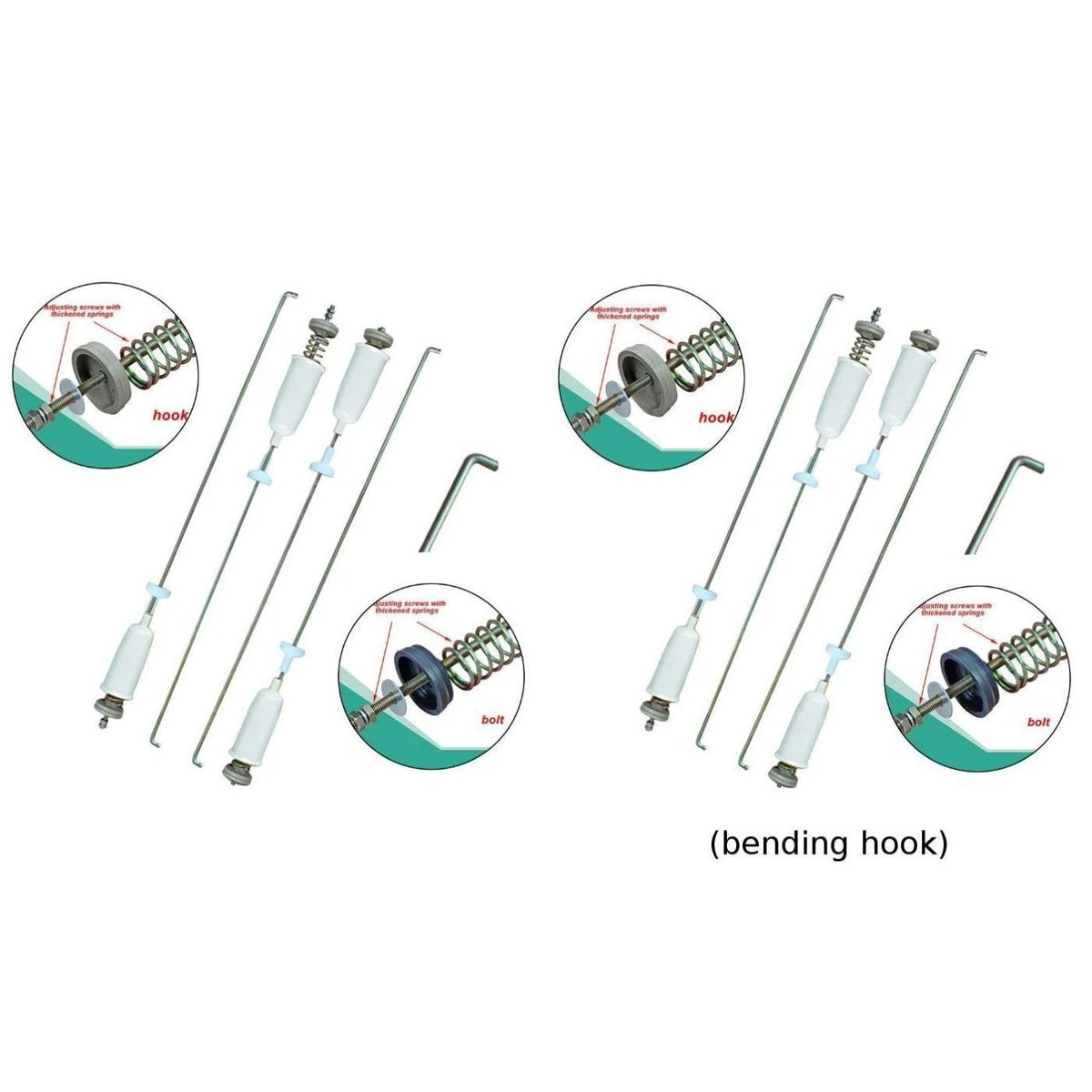 Set of 2 Shock Absorbing Suspension Rods for Laundry Experience