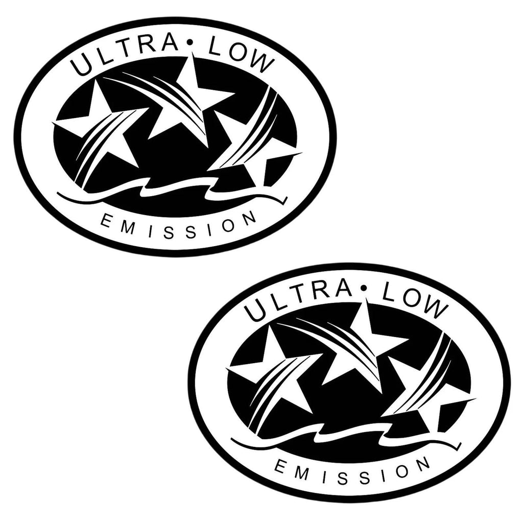 2 Pack Ultra Low Emission 3 Outboard Graphic Sticker Decal White