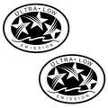2 Pack Ultra Low Emission 3 Outboard Graphic Sticker Decal White