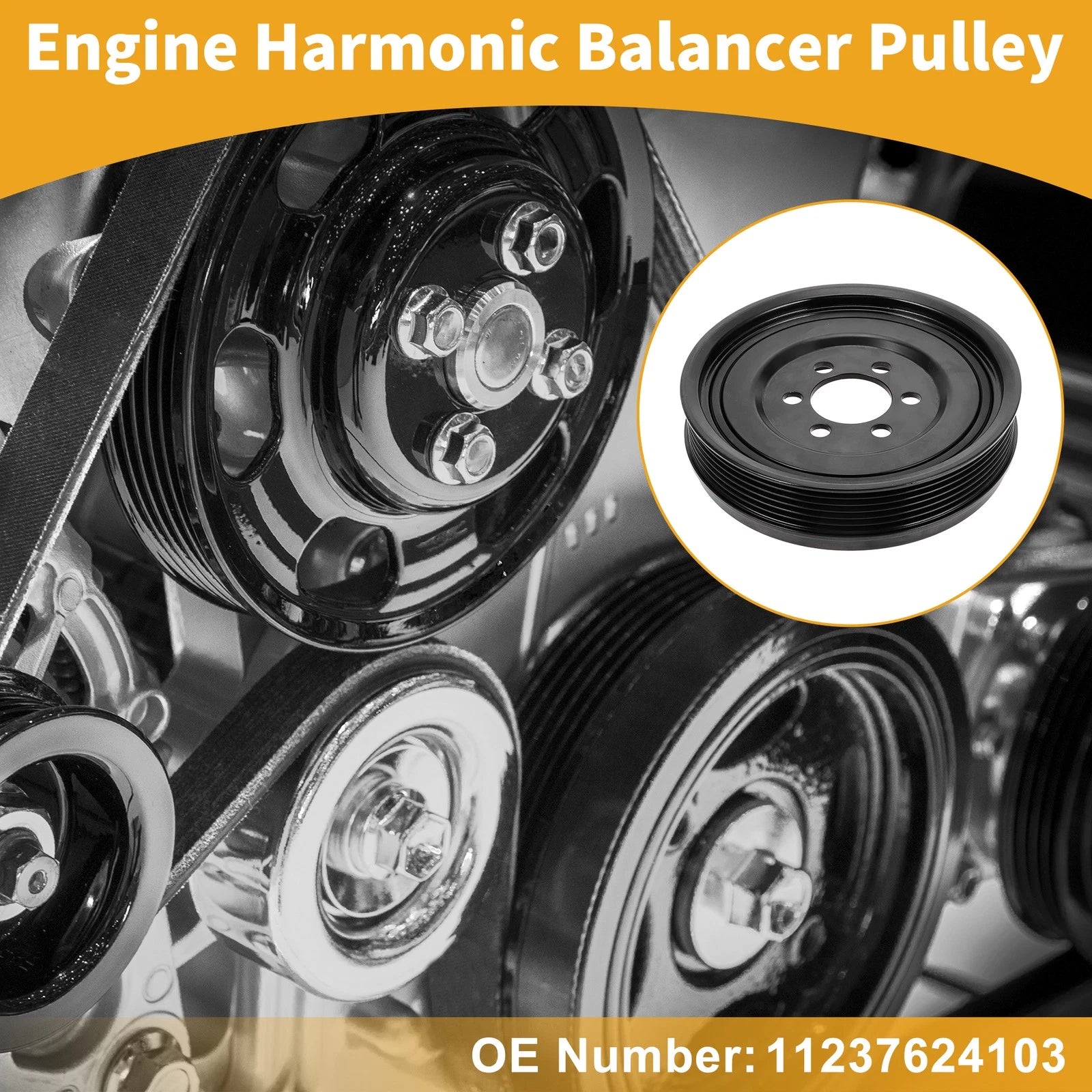 Engine Harmonic Balancer Crankshaft Pulley for BMW 528i (2012–2016)