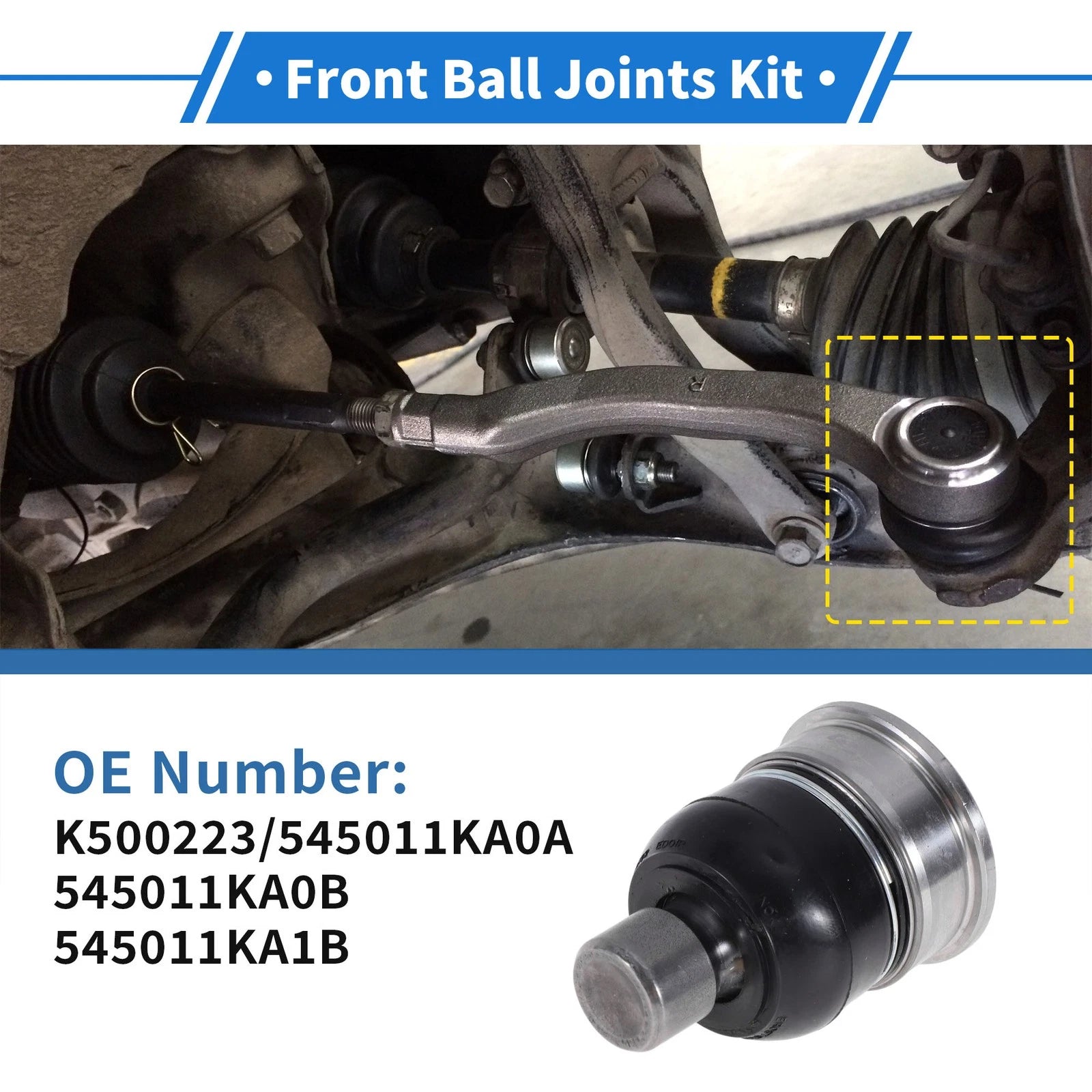 2 Pcs Front Lower Ball Joints Replacement for Chevrolet City Express (2015–2018)