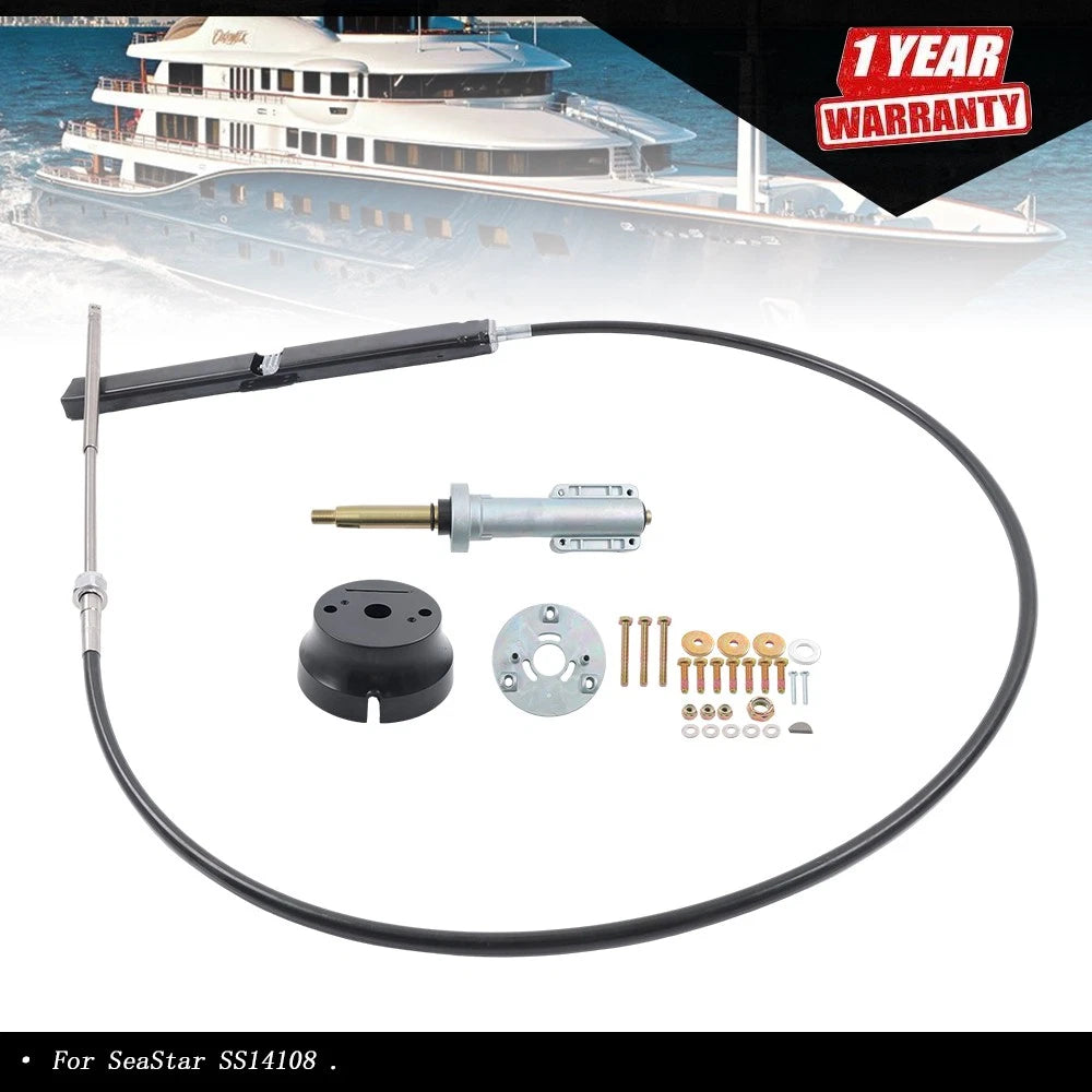 Back Mount Rack & Pinion Steering Cable Kit for SeaStar (8ft)