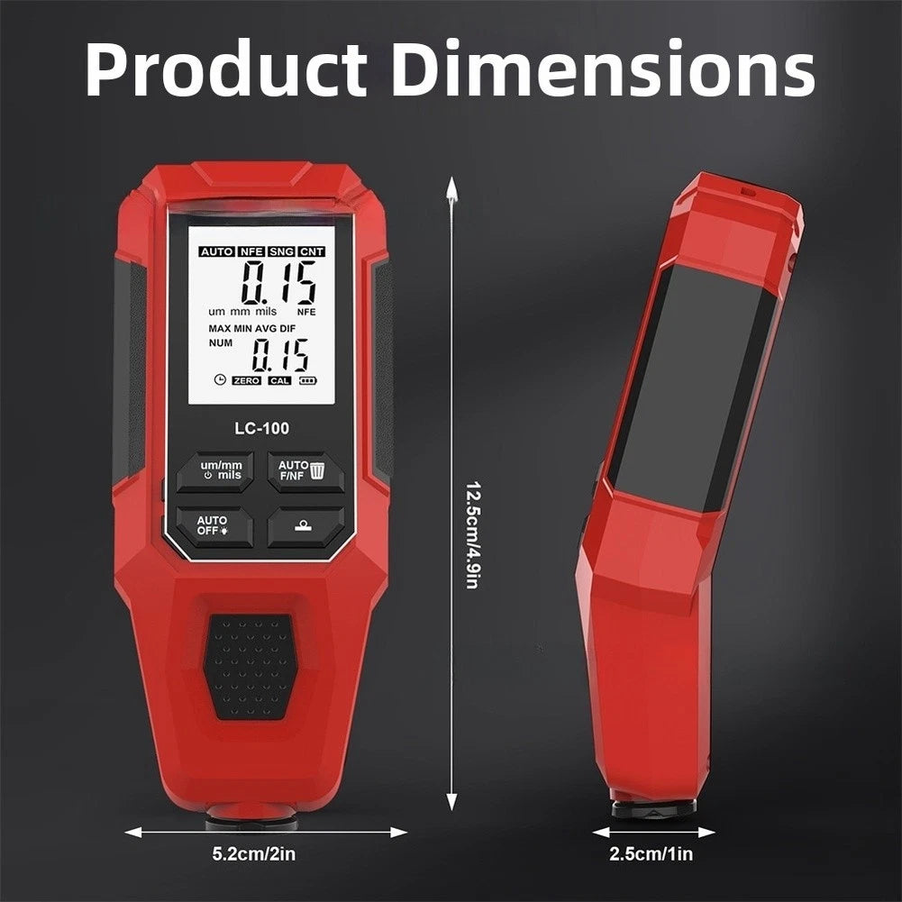 Coating Thickness Gauge 0-2000um LCD Display