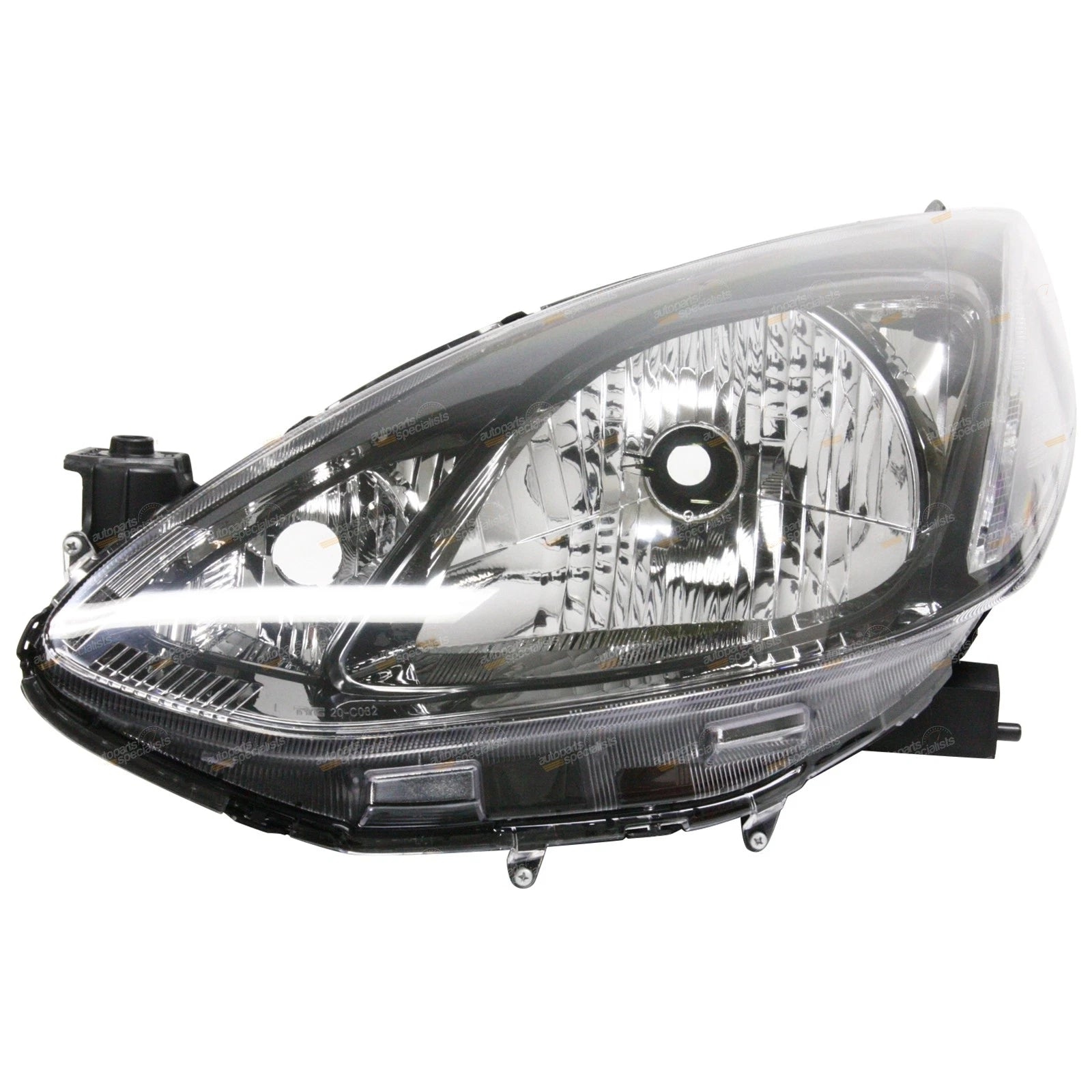 LH Black Headlight for Mazda 2 (2007–2014) DE Genki Maxx Neo LHS