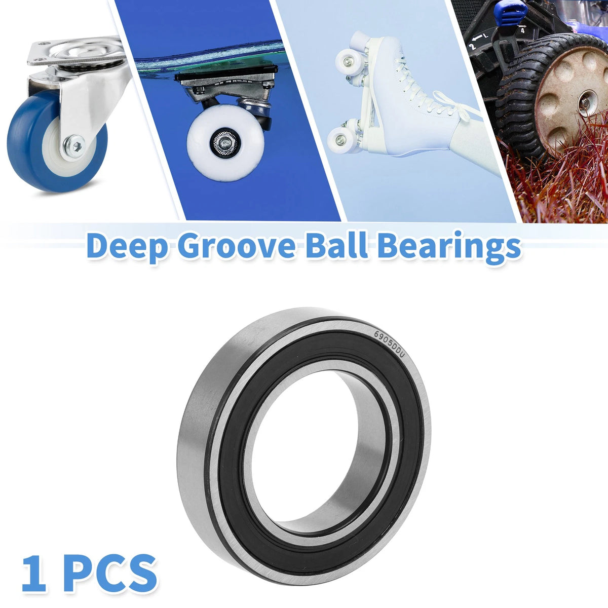 Deep Groove Ball Bearing 25x42x9mm for Scooter Skateboard (6905DDU)