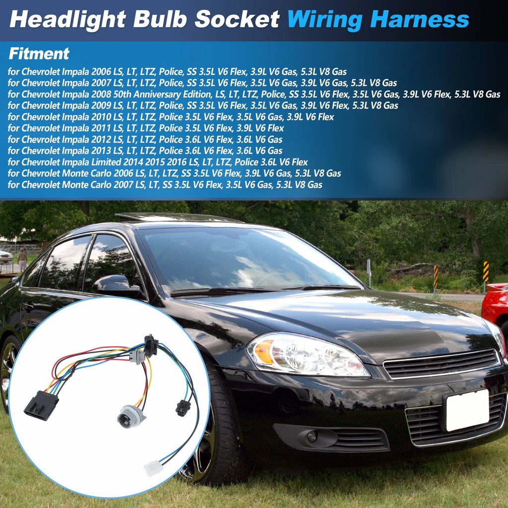 Headlight Bulb Wiring Harness for Chevrolet Impala (2006–2013) 25842432