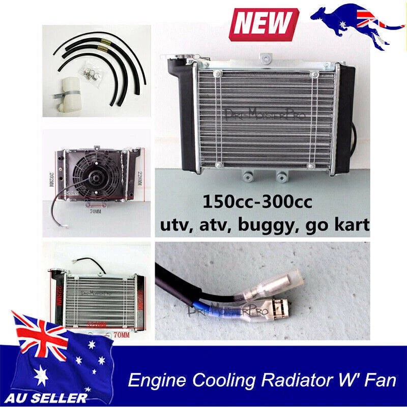 Engine Radiator + Cooling Fan for ATV Quad Bike Buggy (200cc, 30cc)