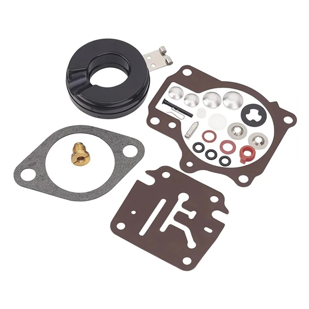 3Pcs Carburetor Rebuild Kit w/ Float for Johnson Evinrude 65-75 HP (Year Range)