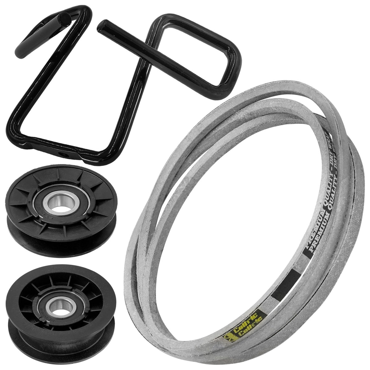 Drive Belt with Guide and Pulley Replacement for John Deere X106 E100 (2010–2014)