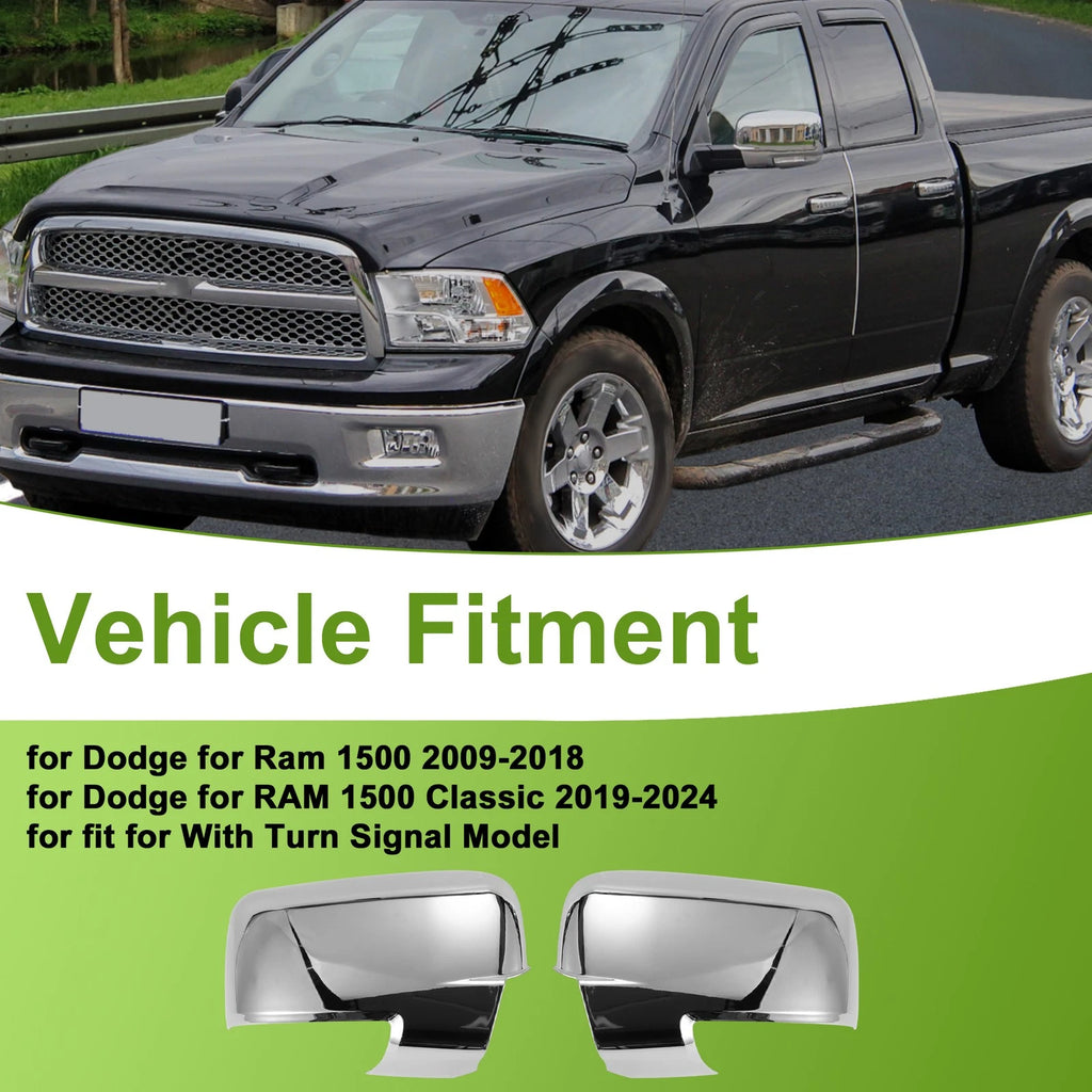 Left Right Side Mirror Cover Cap Replacement Electroplating Color for Dodge (2006–2022)