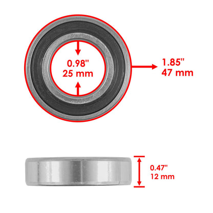 Front Wheel Ball Bearing Seals Kit for Kawasaki ZX-6R Ninja ZX636 (2003–2006)
