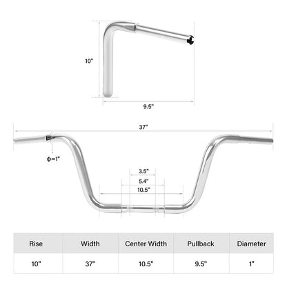 10'' 12'' 14'' 16'' 18'' Rise Ape Hanger Handlebar for Harley Softail (1984–2023)
