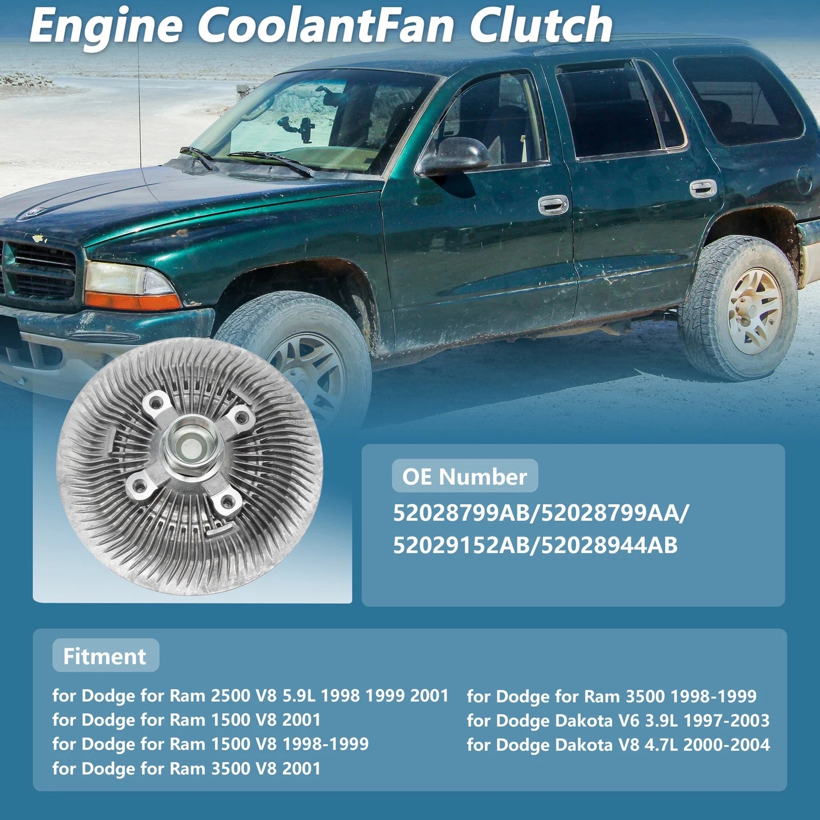Engine Cooling Fan Clutch Replacement for Dodge Ram 2500 V8 (1998–2001)