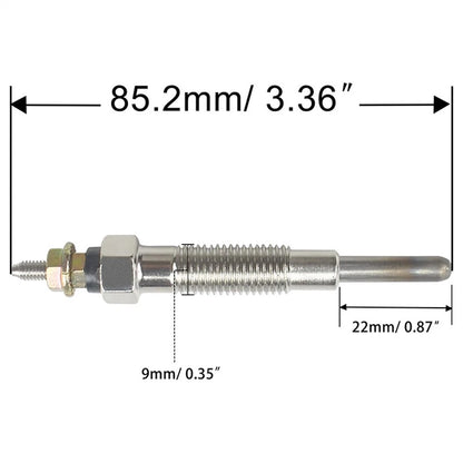 3Pcs Glow Plug for Mitsubishi S4S S3L S3L2 (32A66-03100, 32A66-03101, 32A66-03102)