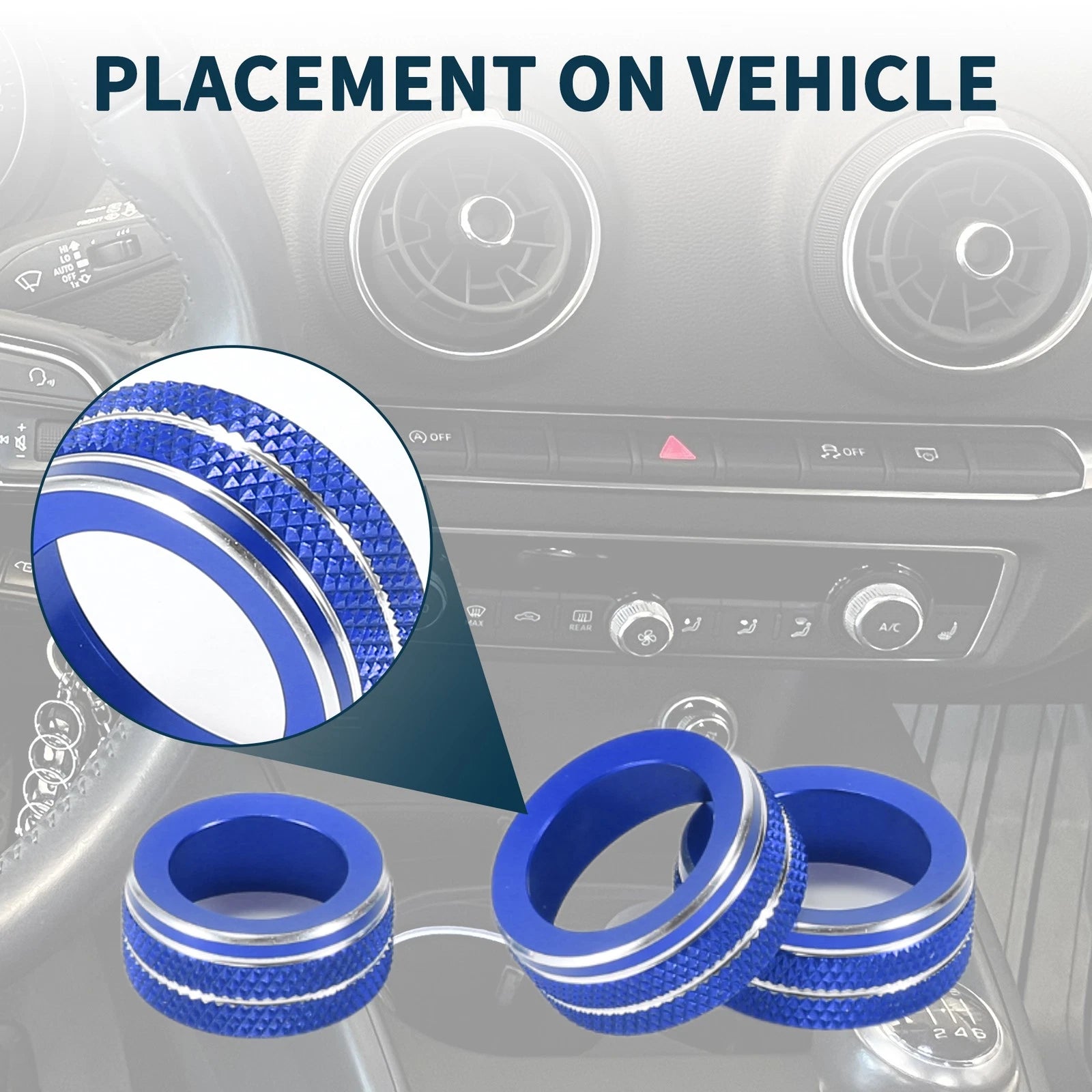 Climate Heater Switch Knob Cover Ring for Audi A3 8V (2014–2020) Blue