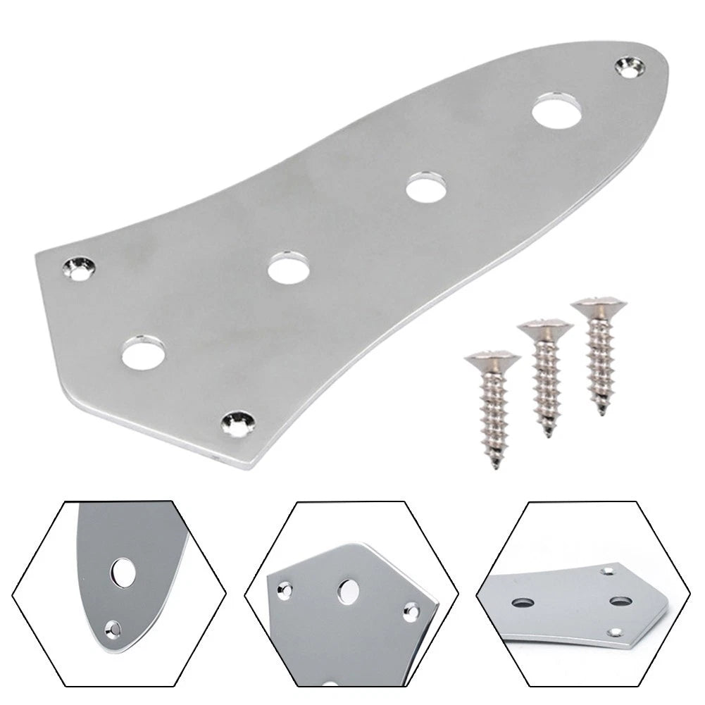Control Plate for Electric Bass (4 Holes, Chrome)